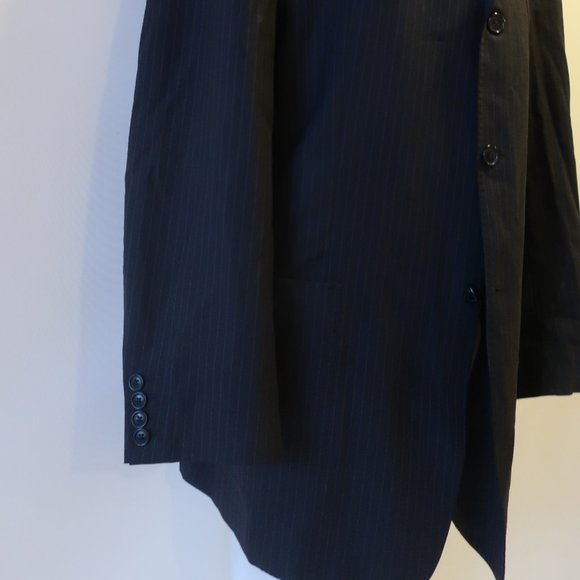 RENE LIZARD PINSTRIPE WOOL BLAZER JACKET 44 L * - Picture 8 of 16